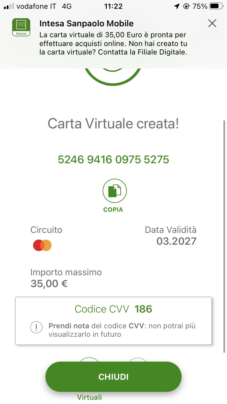 Italy - winnita codice promo